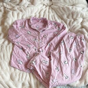 La Vie En Rose Pink Pajama Set with Cute Animal Print